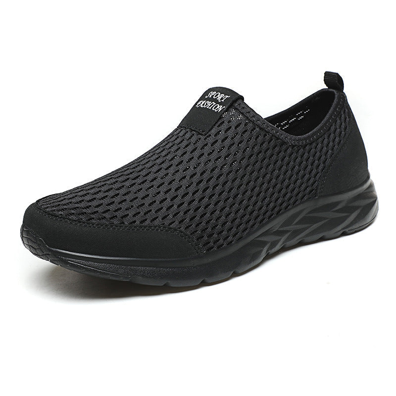 Set Of Foot Single Shoes Thin Section One-Pedal Driving Shoes Black Dirt-Resistant Casual Mesh Large Size Trendy Shoes 20036