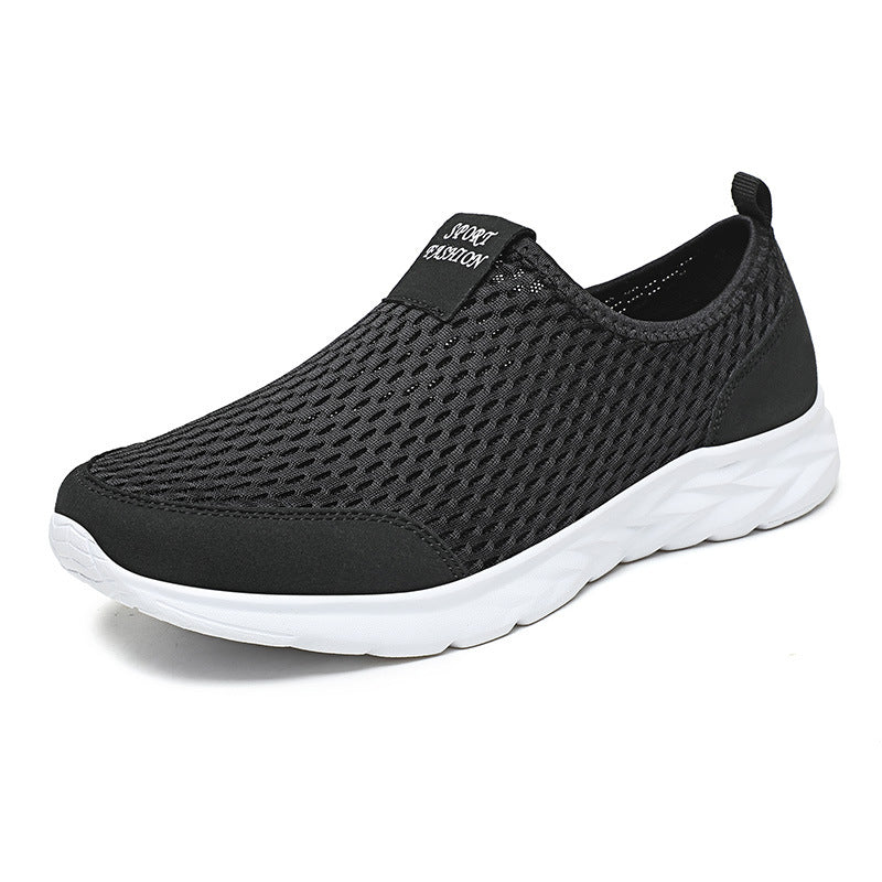 Set Of Foot Single Shoes Thin Section One-Pedal Driving Shoes Black Dirt-Resistant Casual Mesh Large Size Trendy Shoes 20036