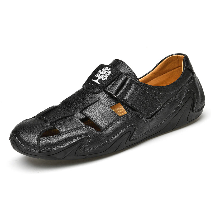 Summer Brown Leather Toe Cap Increase Shoes