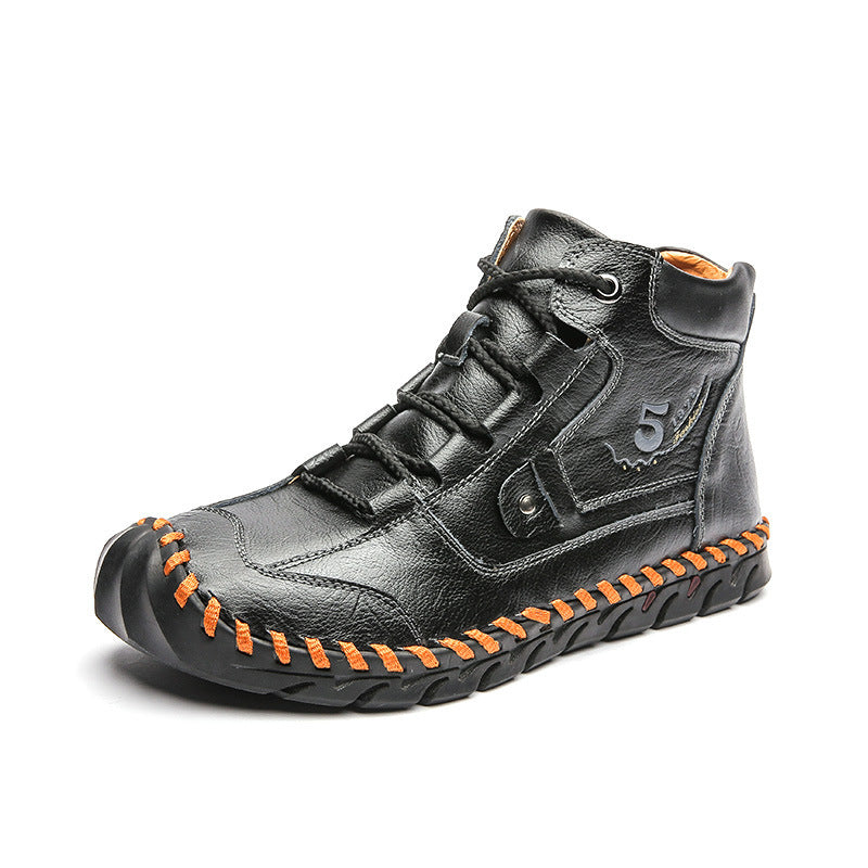 Business Casual Shoes Low-Top Tooling Soft-Soled Leather Shoes Martin Shoes