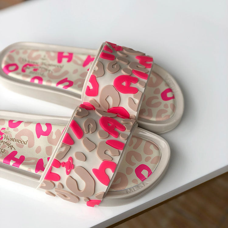 Thick-Soled One-Word Waterproof Beach Lazy Slippers