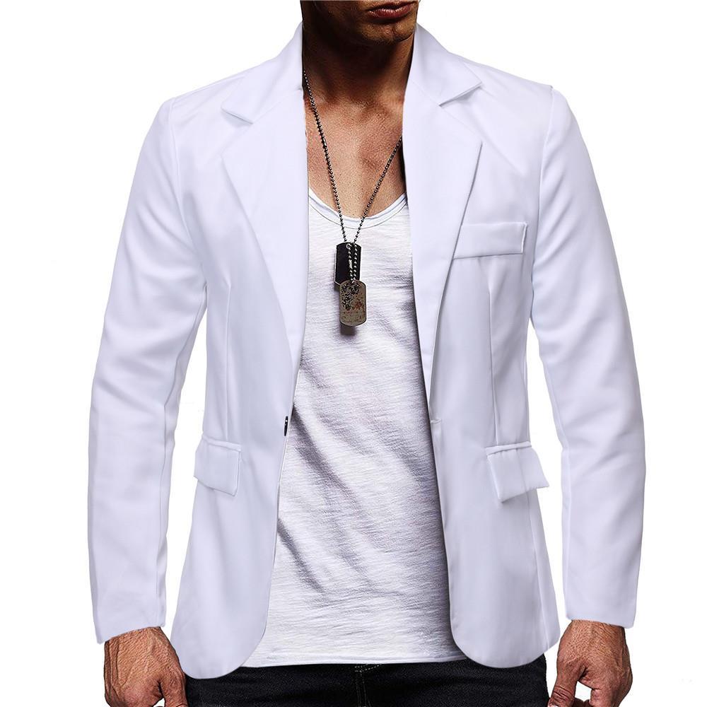 Men's Solid Color Single Row New Casual Suit Jacket