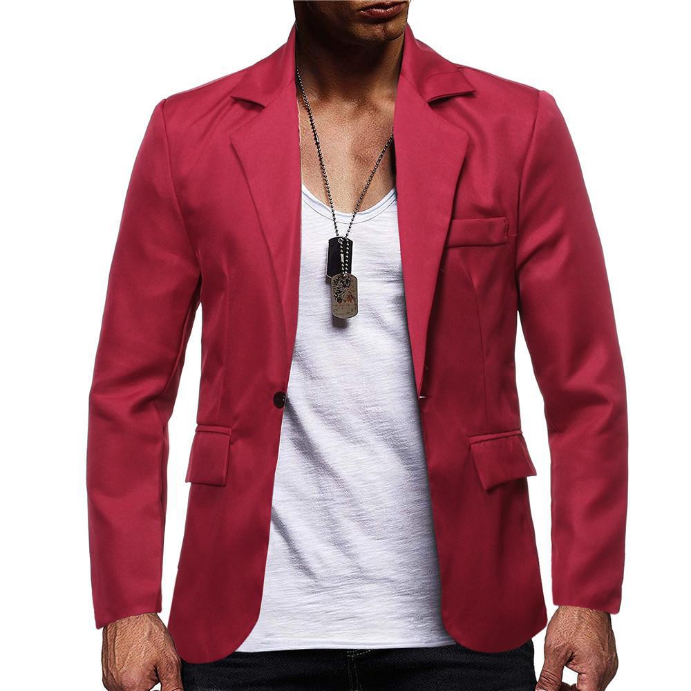 Men's Solid Color Single Row New Casual Suit Jacket