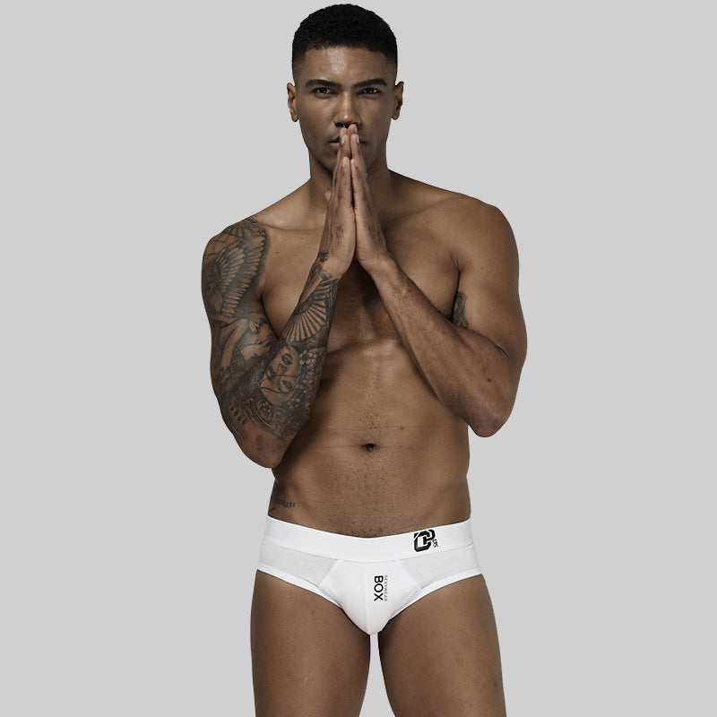 Men's solid color cotton underwear