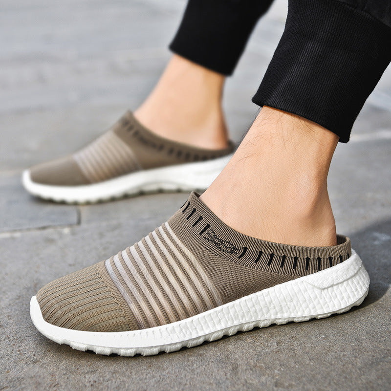 Men's Sandals Mesh Breathable Semi Slippers