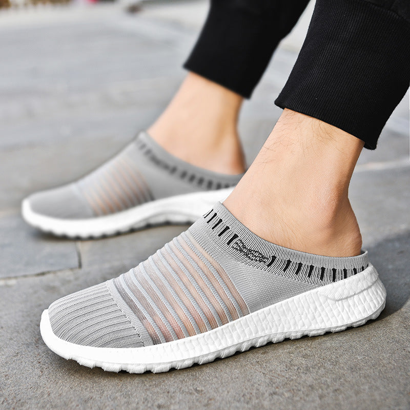 Men's Sandals Mesh Breathable Semi Slippers