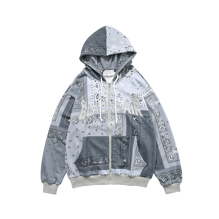 National Stitching Hooded Sweater High Street All-match Spring And Autumn Men's Jacket