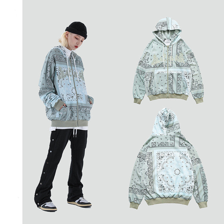 National Stitching Hooded Sweater High Street All-match Spring And Autumn Men's Jacket