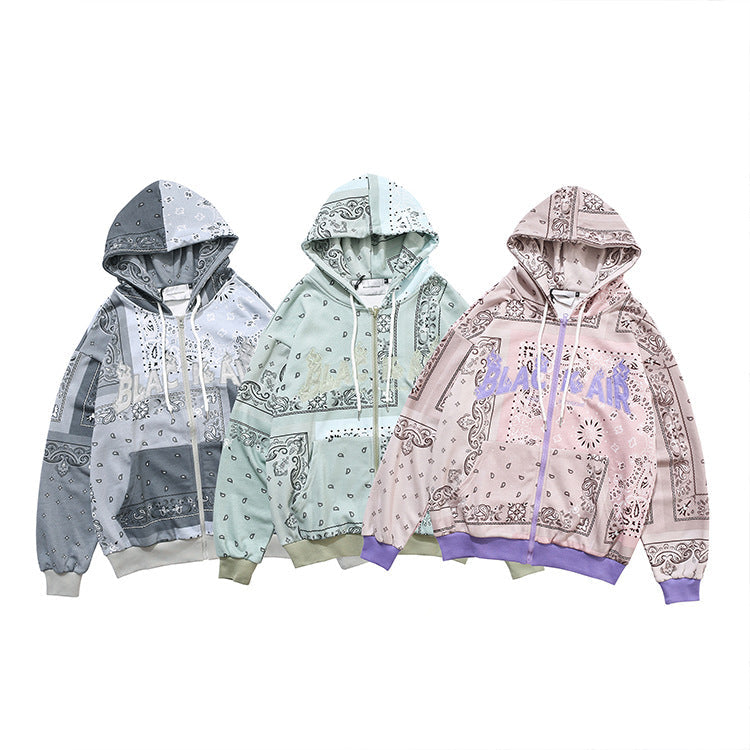 National Stitching Hooded Sweater High Street All-match Spring And Autumn Men's Jacket
