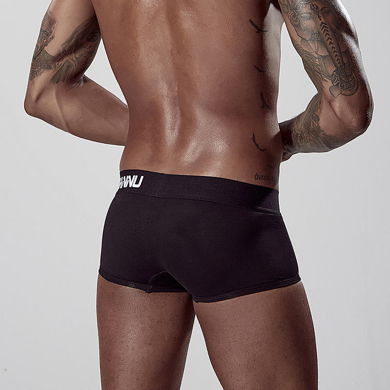 Men's solid color cotton underwear