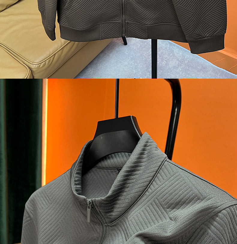Men's Temperament High Collar Zipper Sweater