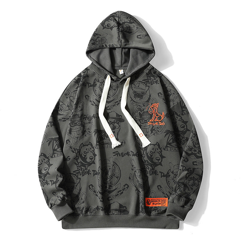 Korean Style Trendy Loose Round Neck Hooded Casual Pullover