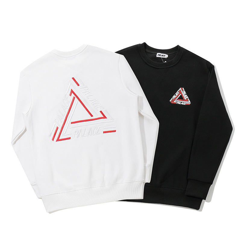 Round Neck Sweater Letter Embroidery Leisure
