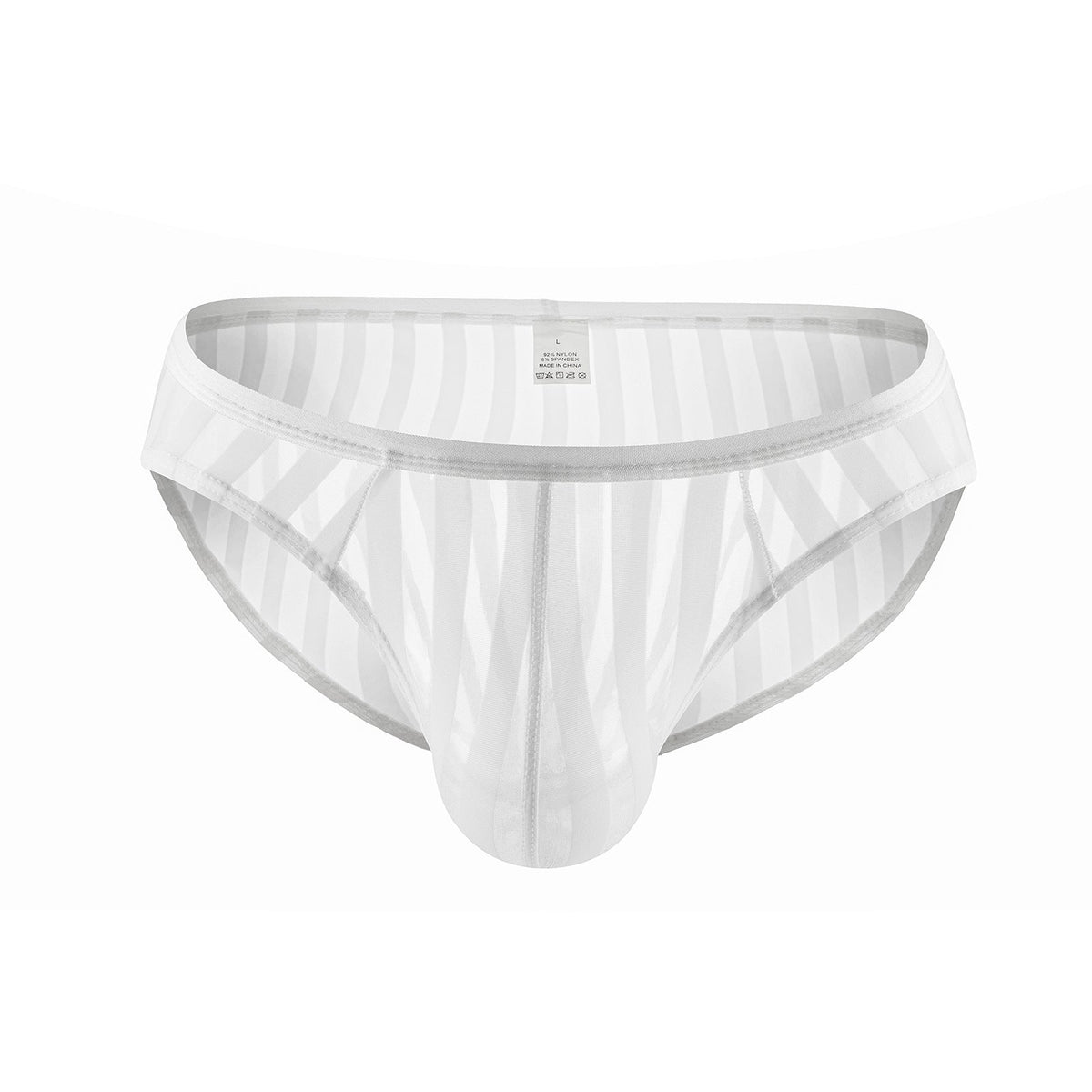 Men's Sexy Stripes Transparent Mesh Briefs