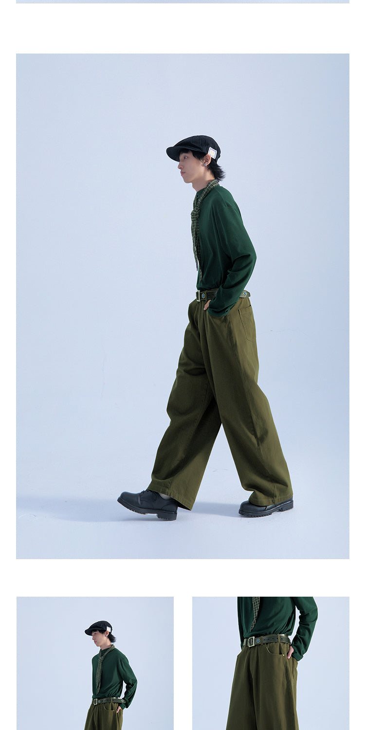Men's Retro Minority Vintage Style Profile Radish Overalls