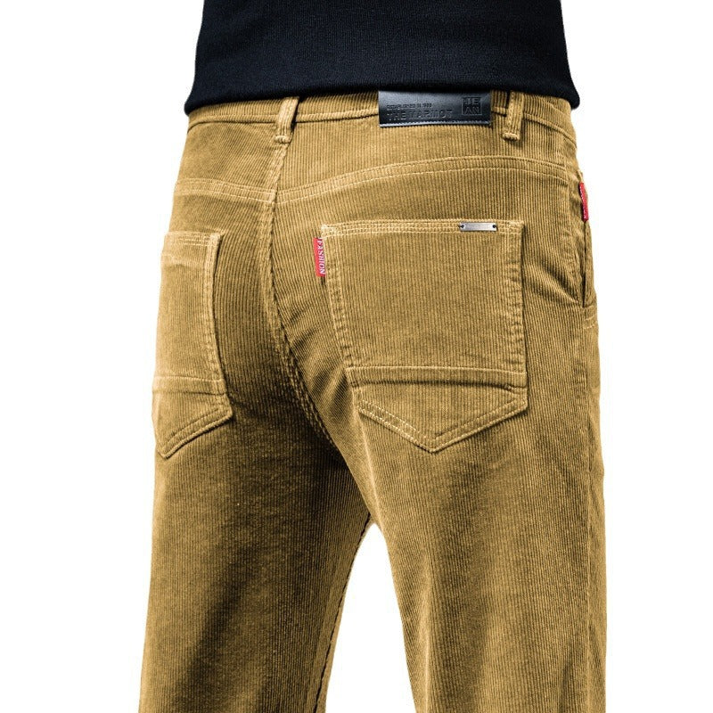 Straight Slim-Fit Corduroy Keep Warm Outerwear Corduroy Trousers