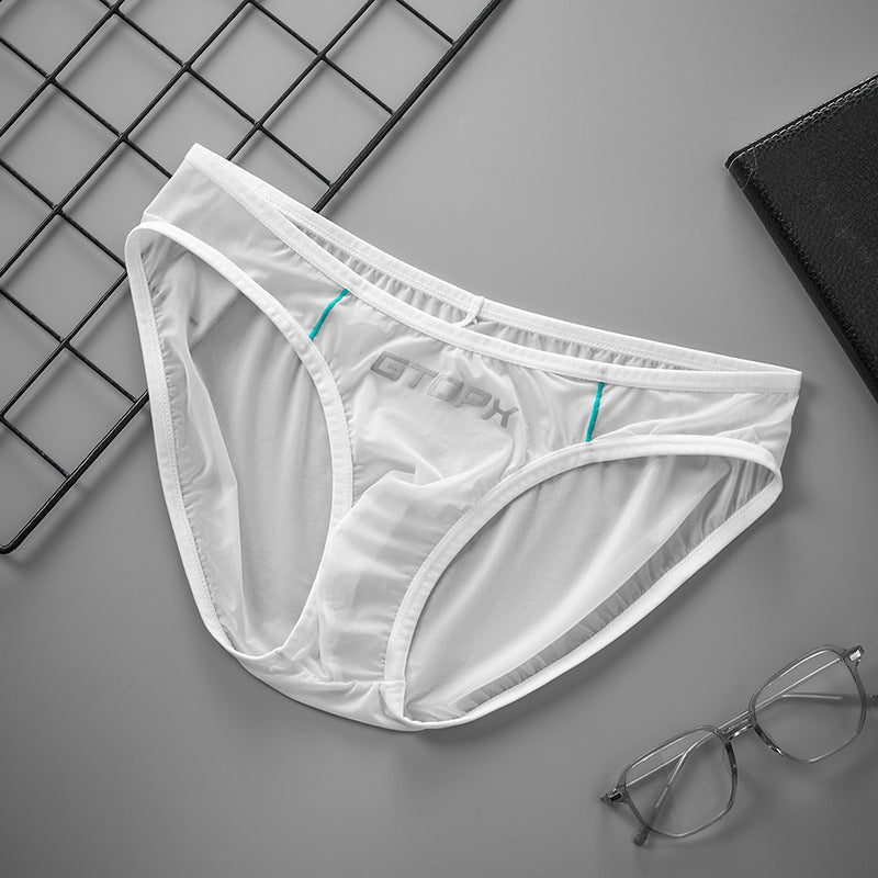 Men's Translucent Thin Ice Silk Underwear