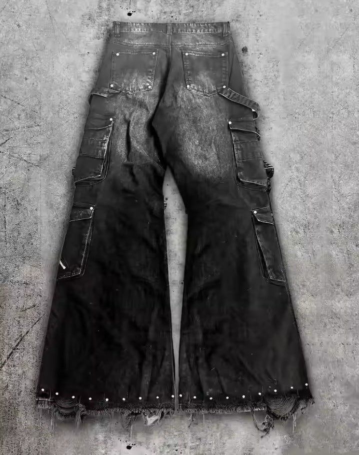 American Heavy-duty Wide-leg Jeans For Men