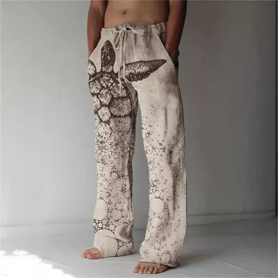 Casual Straight-leg Loose Drawstring Trousers