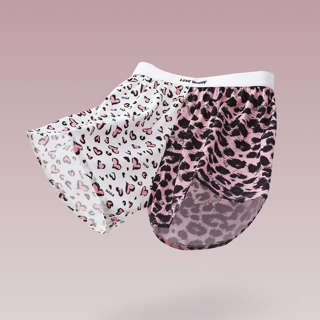 Men's Leopard Print Loose Woven Casual Boxer Briefs