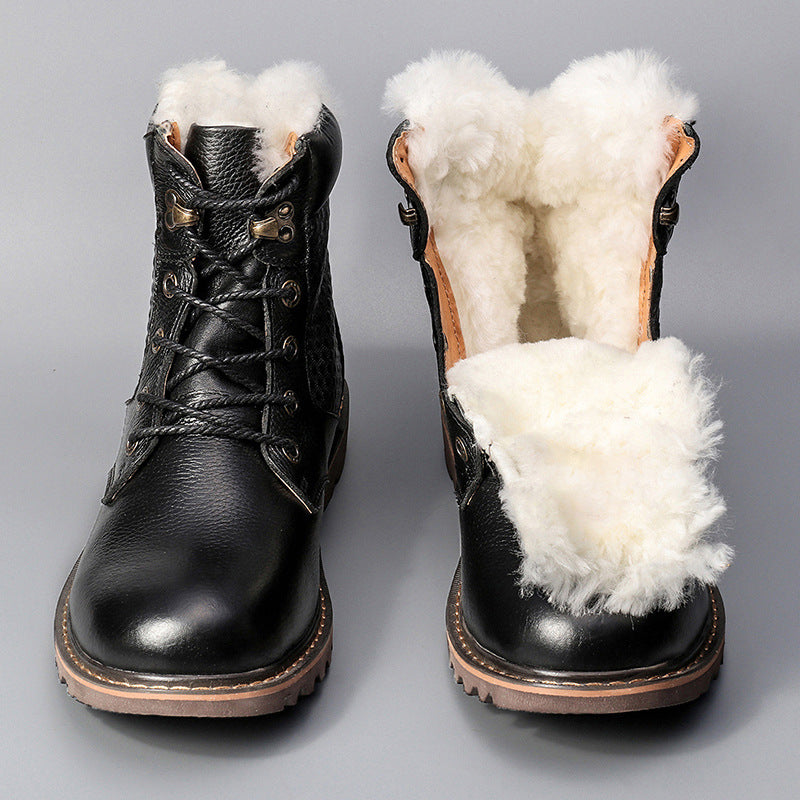 Wool Inner Top Layer Cowhide Upper For Men