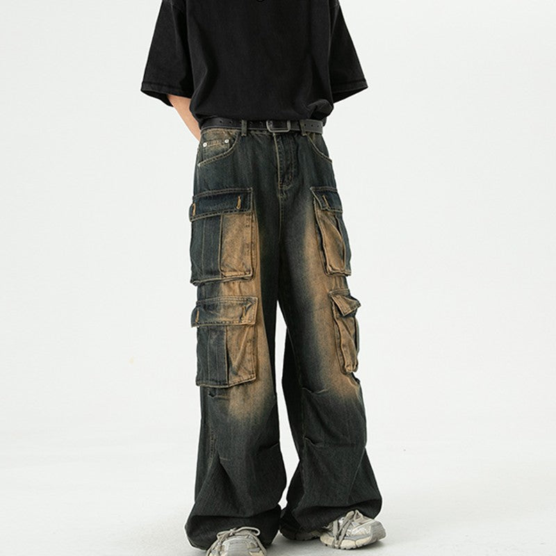 American Retro Washed All-matching Jeans