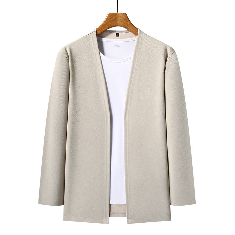 Spring Men's Cardigan Korean Style Middle-aged