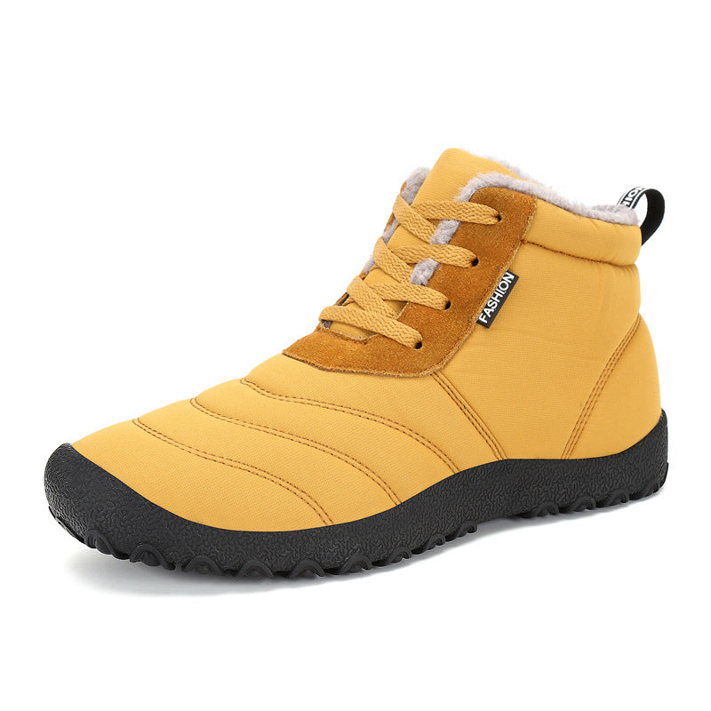 Winter High Top Lace Up Plus Velvet Cotton Shoes