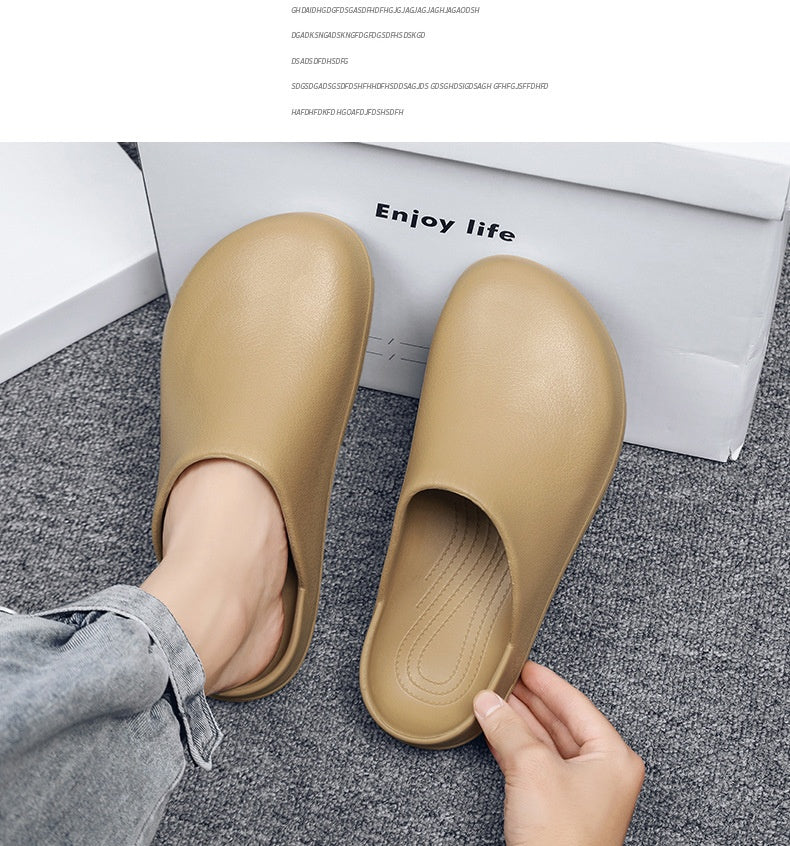Closed-toe Slippers Outer Wear Non-slip, Waterproof And Oil Resistant Half Slippers
