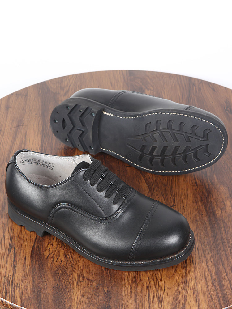 Three Connector Lace-up Leather Shoes