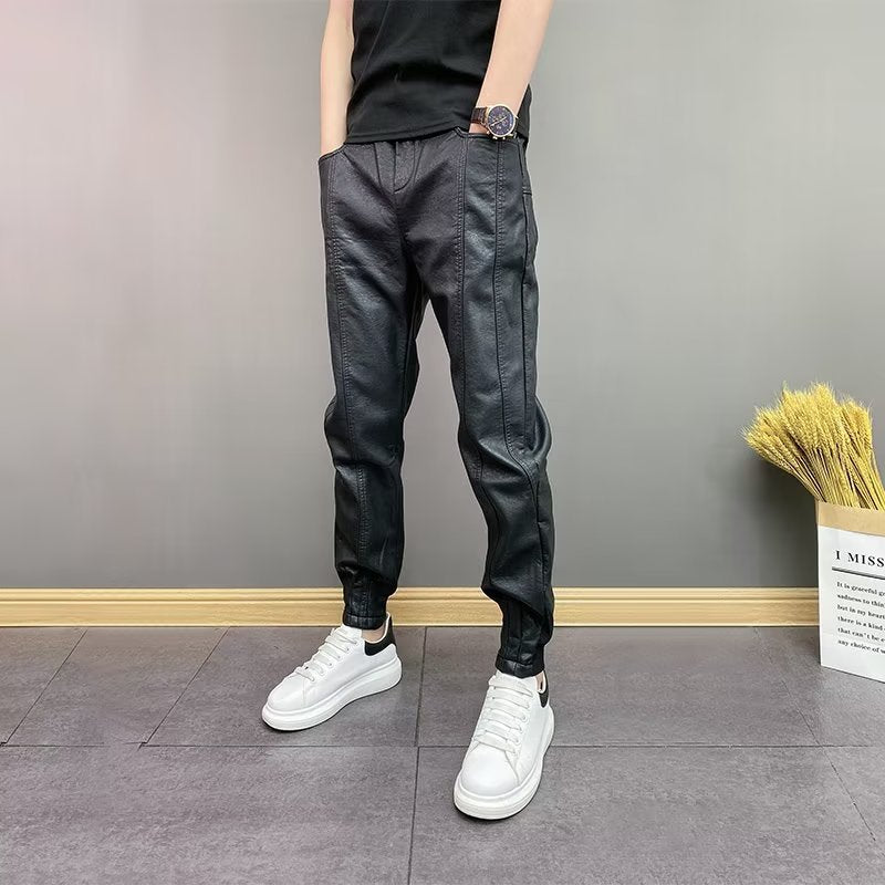 Spliced New Slim-fit Casual Rider Waterproof Windproof Motorcycle Tapered Pants