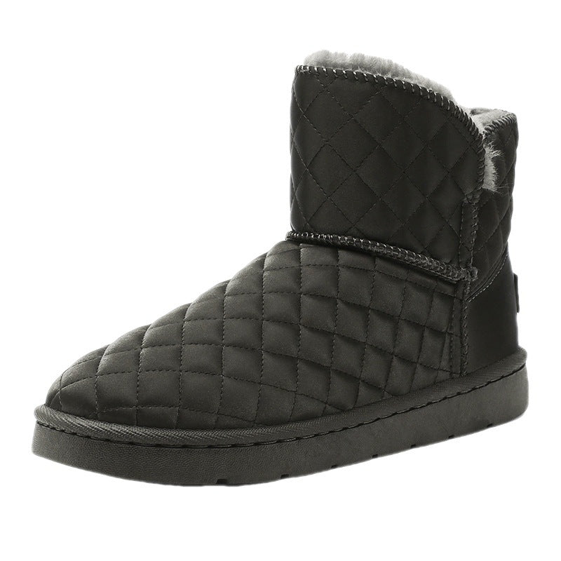 Thick Plush Snow Boots Men's Leather Non-slip Waterproof Thermal