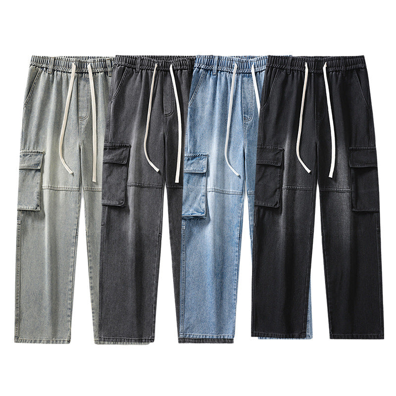 Men's Retro Pocket Stitching Jeans