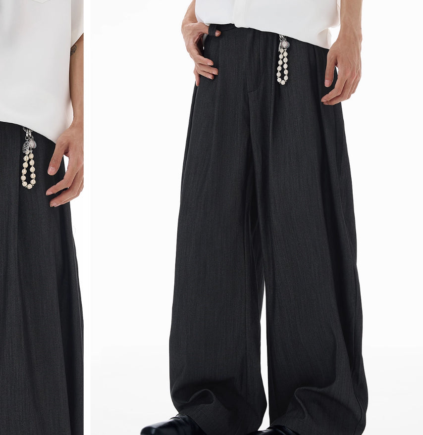 American Retro Texture High Intelligence Machete Suit Pants