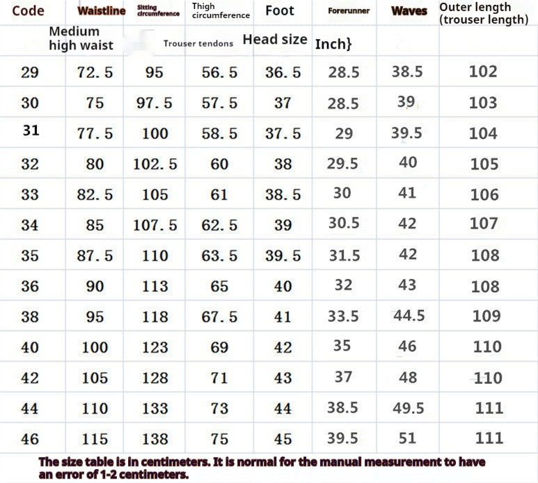 Men's Casual Half Elastic Waist Stretch Denim Trousers