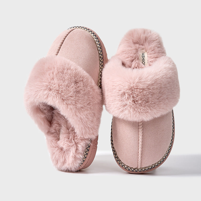 Indoor Home Non-slip Plush Thermal Base Men's Cotton Slippers