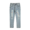 Punk Hole & Patch Jeans Men's Loose Retro