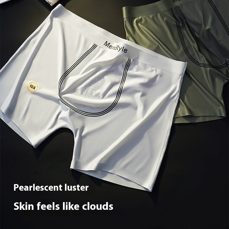 Satin Ice Silk Breathable Single-layer Bottom Crotch Seamless Boxers