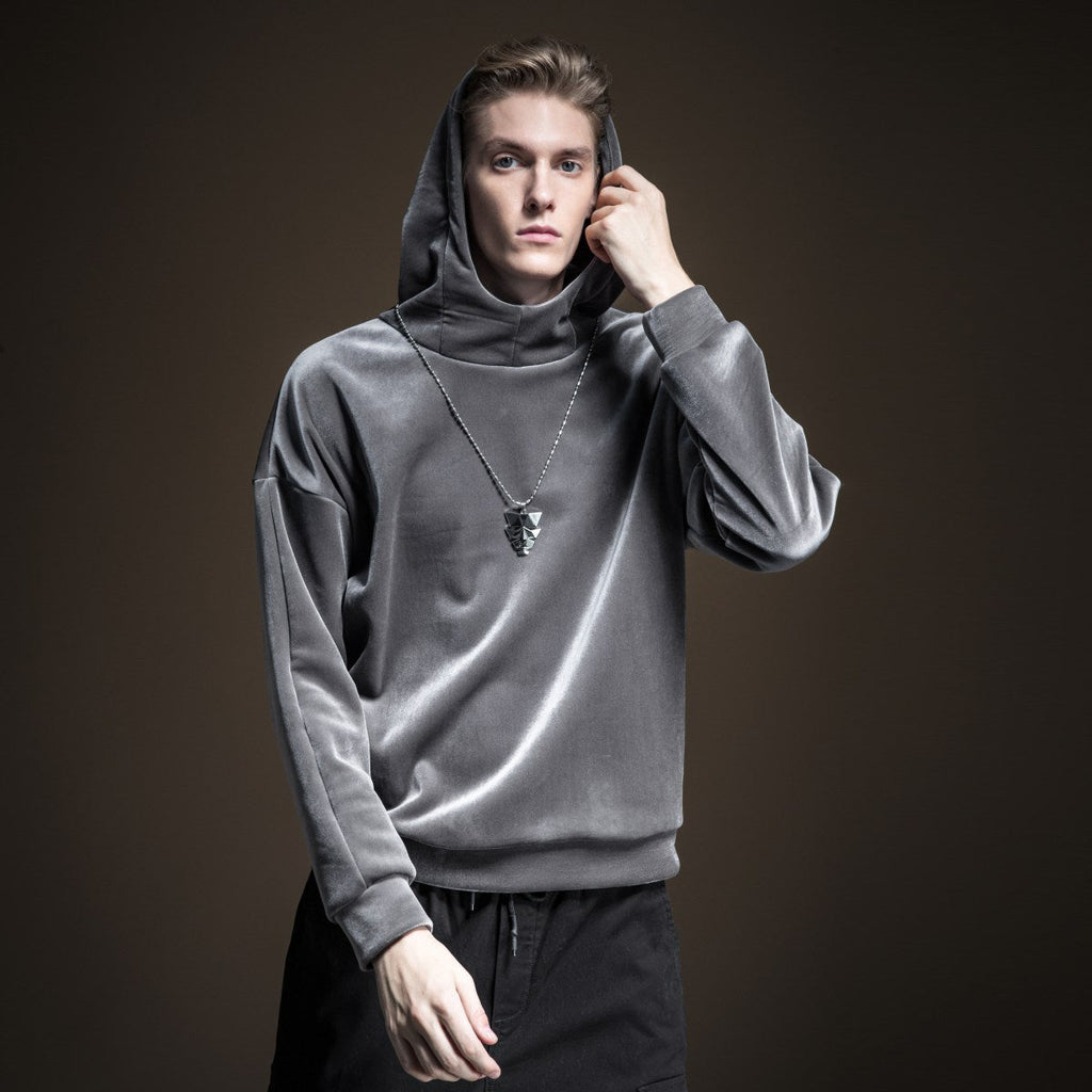 Popular logo jacket with thick velvet hood