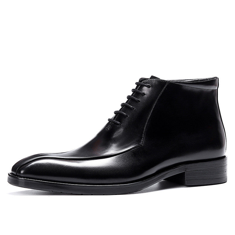 Men's Genuine Leather Pointed Toe Business Suit