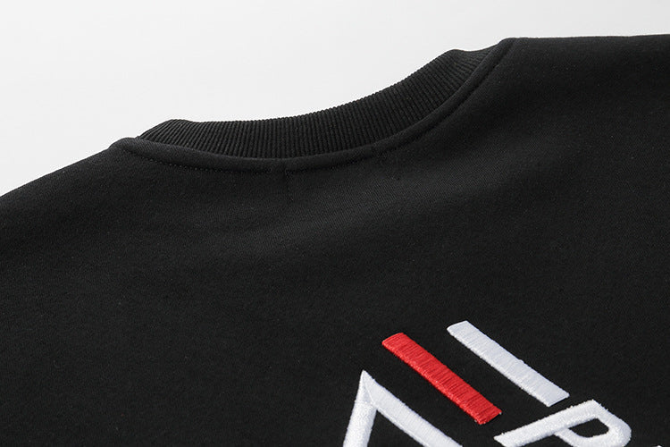 Round Neck Sweater Letter Embroidery Leisure