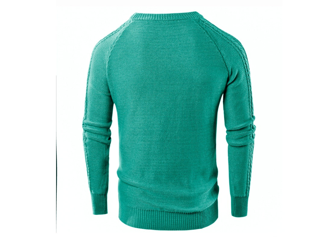 Men's new round neck pullover new long men's casual sweater