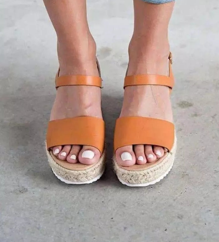 Hemp rope heel sandals