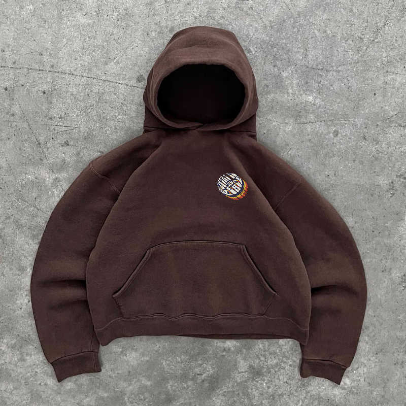 Female Printed All-matching Loose Hooded Sweater