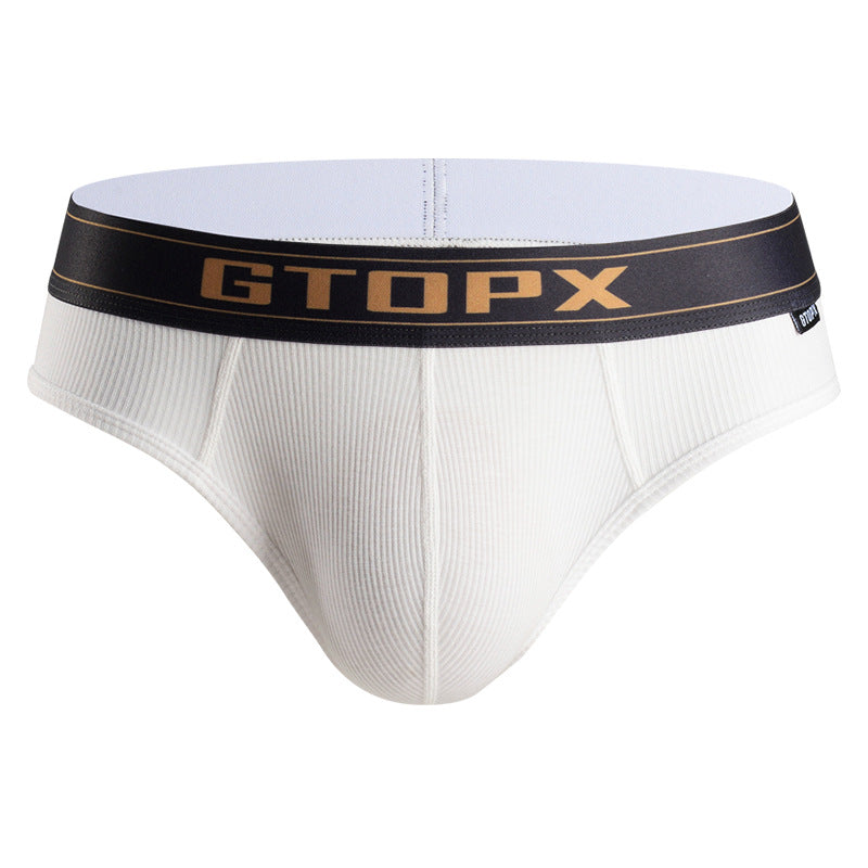 Summer Men's Low Waist Single Layer U Convex Thin Briefs Underwear