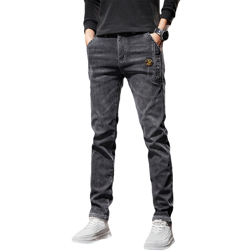 Mens Autumn Denim Jeans Casual Pants