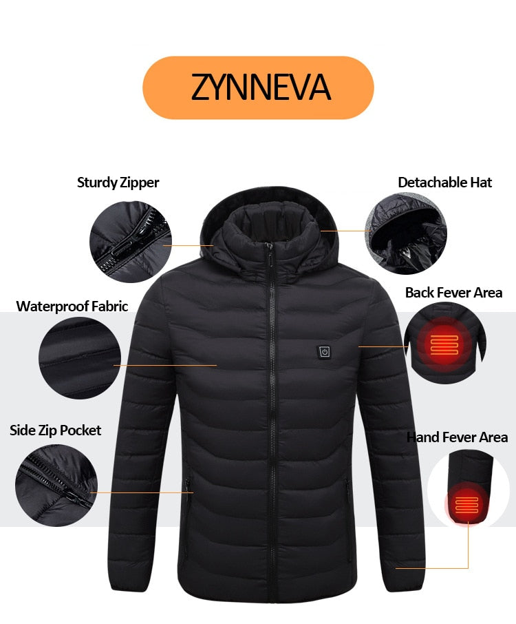 Heating smart cotton jacket men