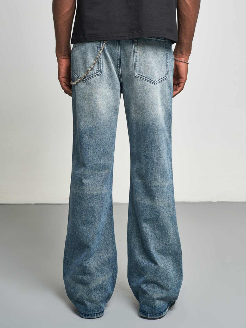 Gradient Washed Slimming And Wide Leg Bootcut Trousers Jeans