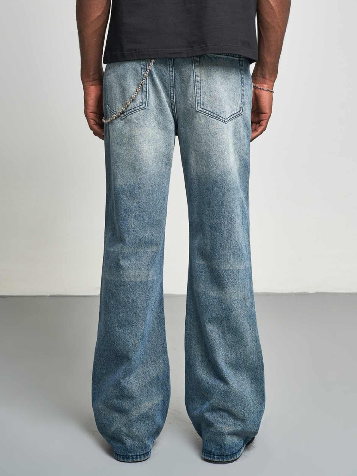Gradient Washed Slimming And Wide Leg Bootcut Trousers Jeans