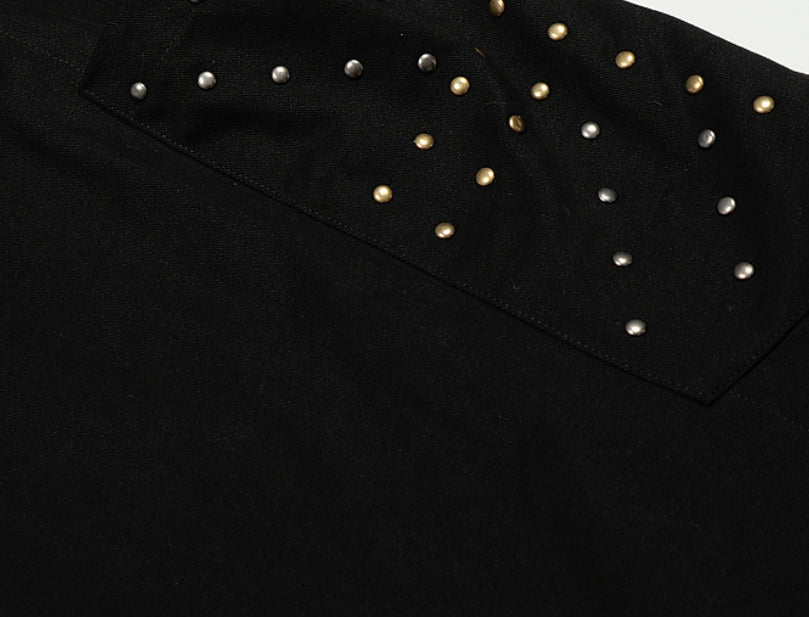 European And American High Street Geometric Pattern Rivet Design Sports Pants